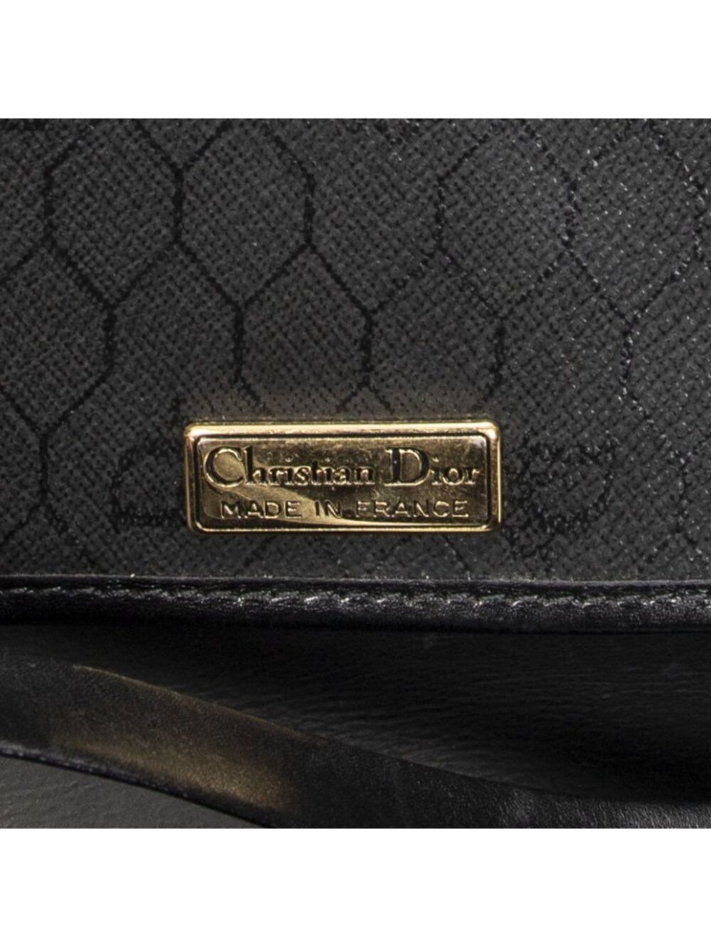 Dior Vintage Flap Clutch Black Honeycomb Canvas - Picture 10 of 10